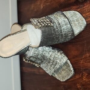 Stuart Weitzman Theone Slides Block Heels size 9